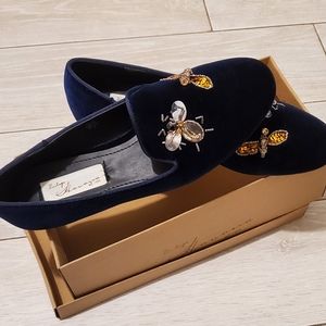 NEW navy velvet loafers
